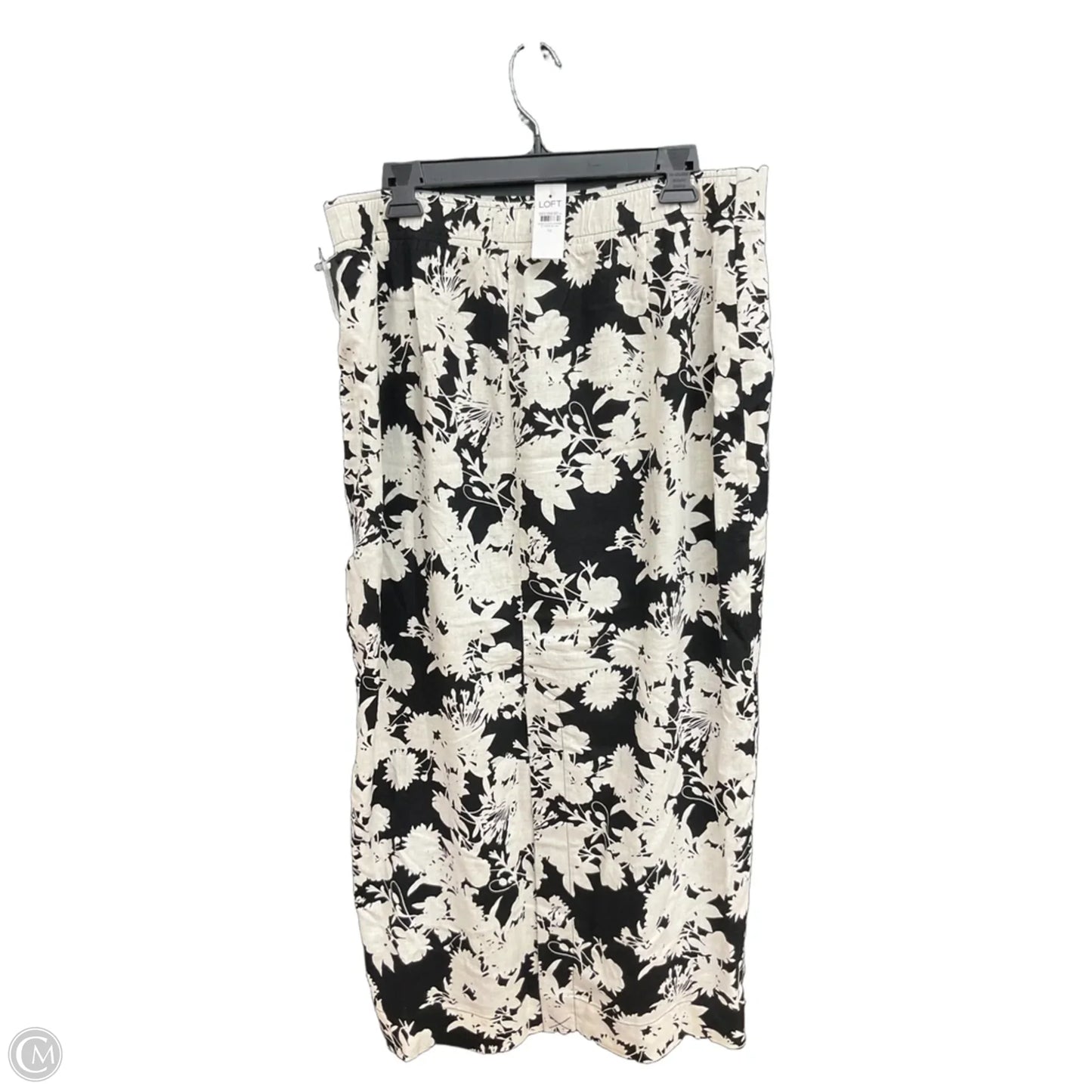 Skirt Midi By Loft In Black & White, Size: Xl