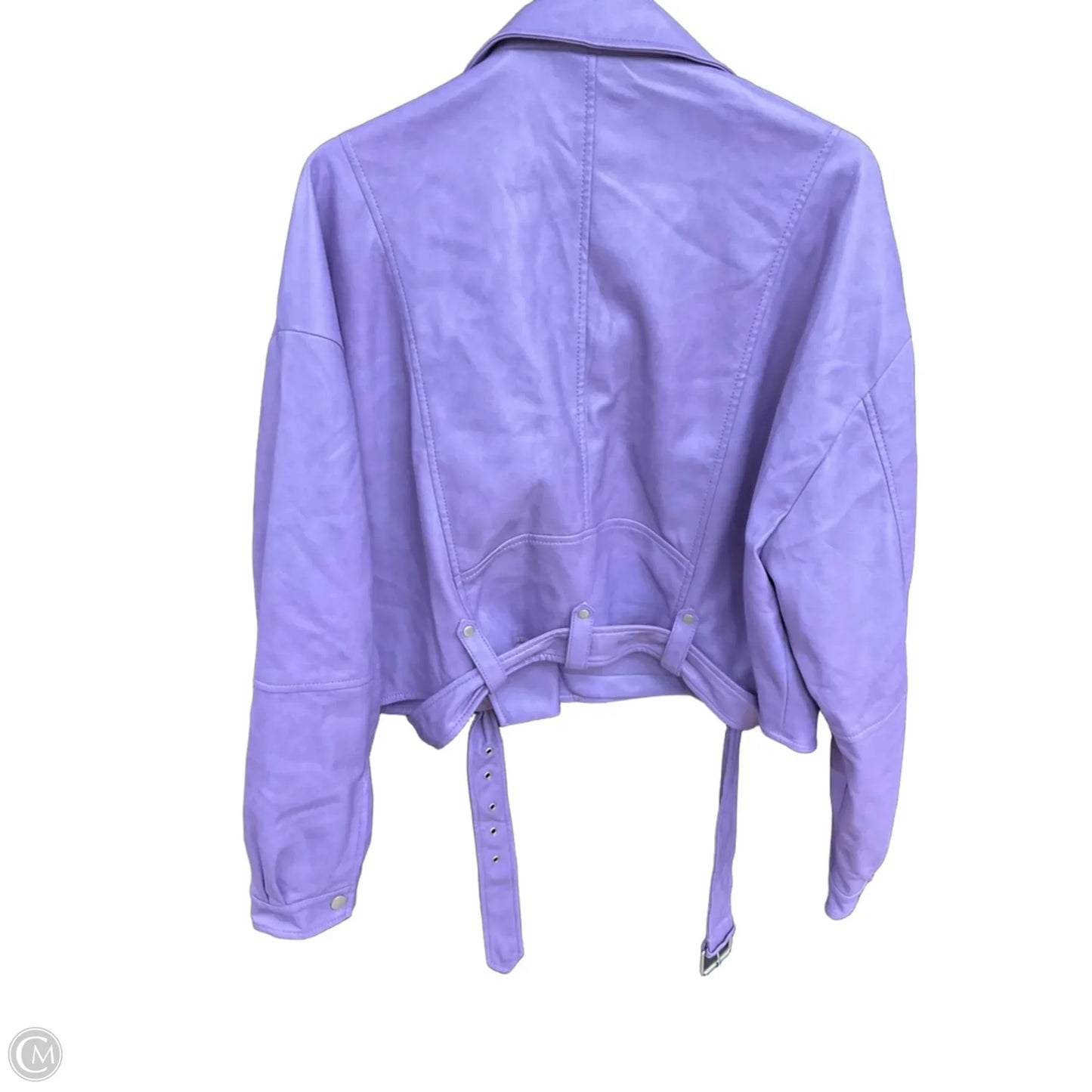 Jacket Moto Leather By Avec Les Filles In Purple, Size: Xl