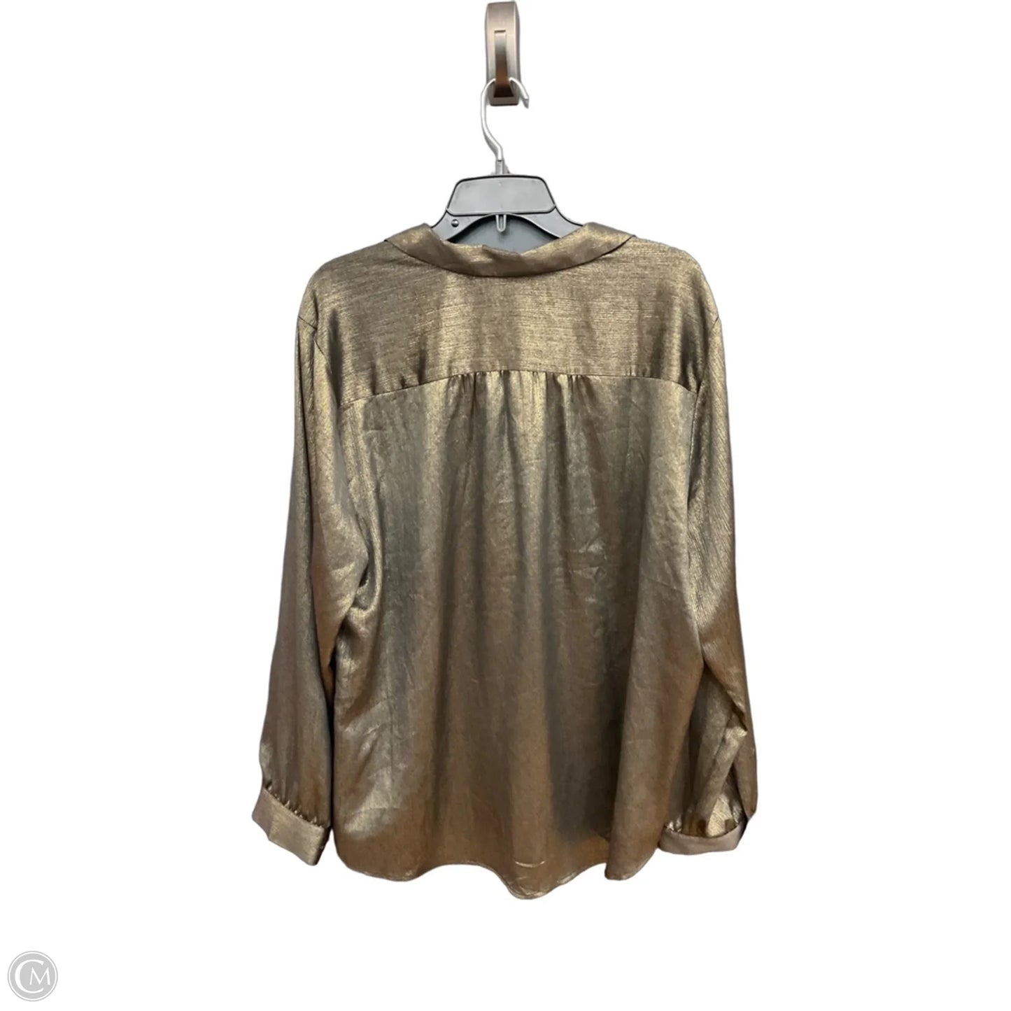 Blouse Long Sleeve By Chicos In Gold, Size: Xxl