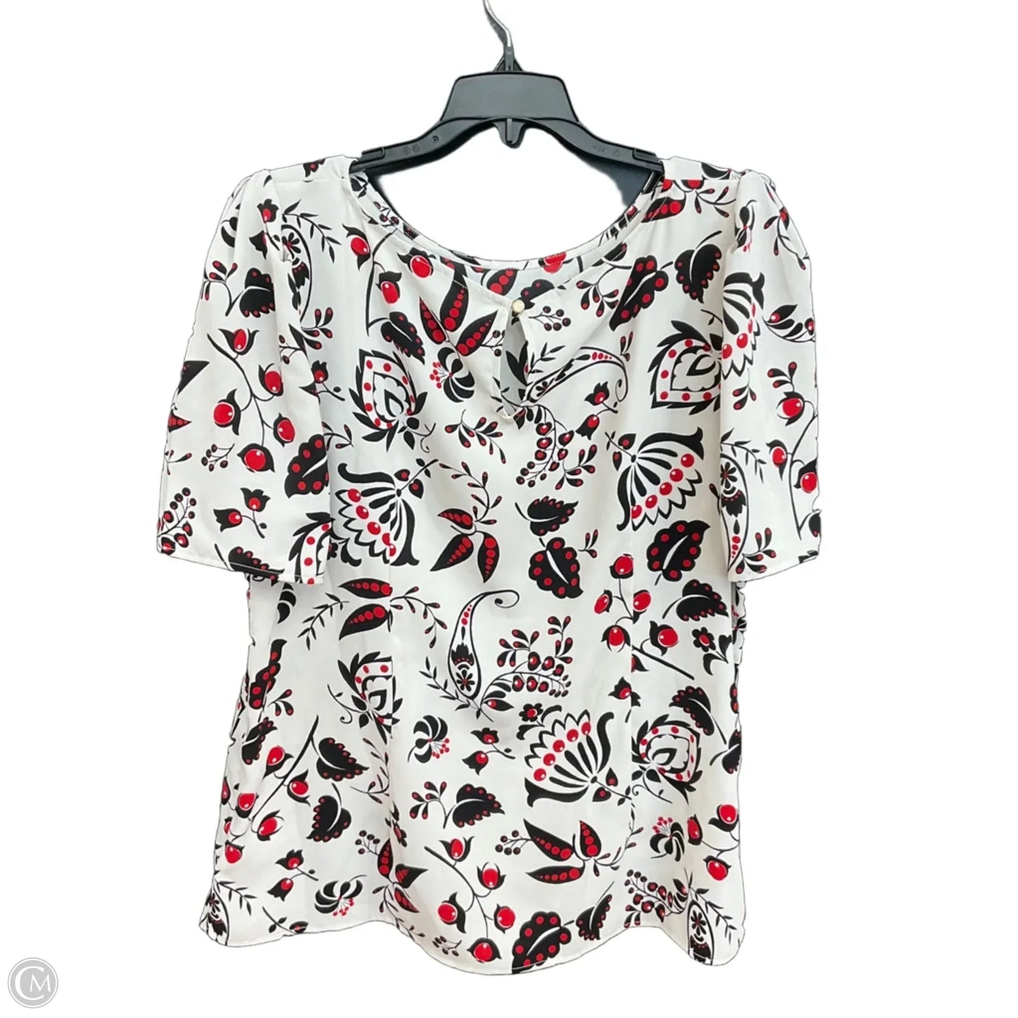 Top Short Sleeve By Talbots In White, Size: 1x