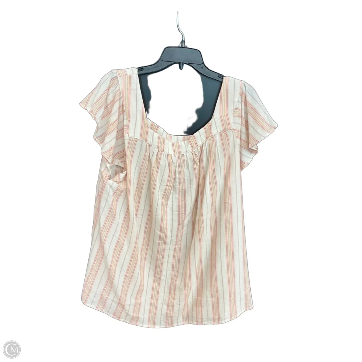 Top Short Sleeve By Andree By Unit In Striped Pattern, Size: 2x