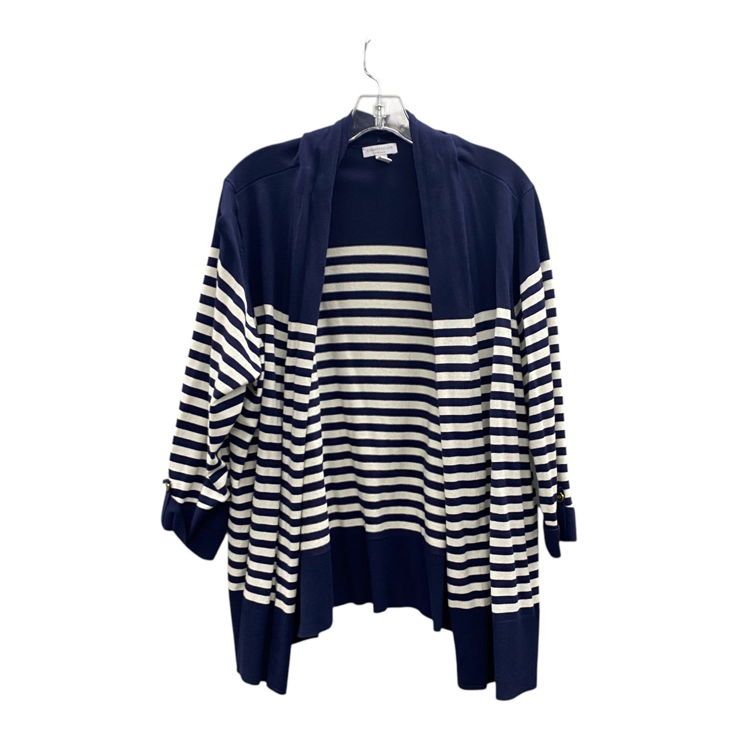 Sweater Cardigan By Charter Club In Blue, Size:3X