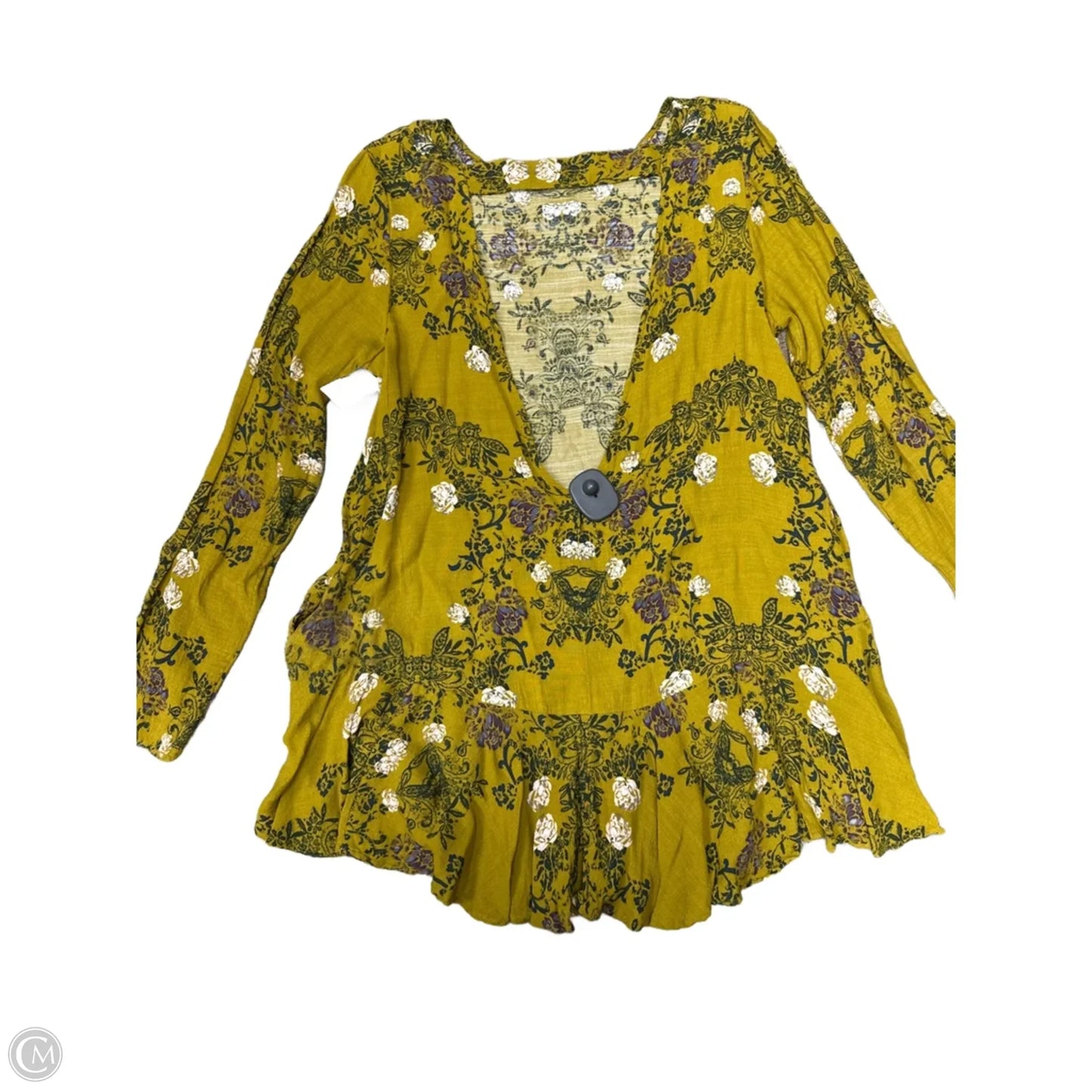 Tunic Long Sleeve By Free People In Green, Size: L