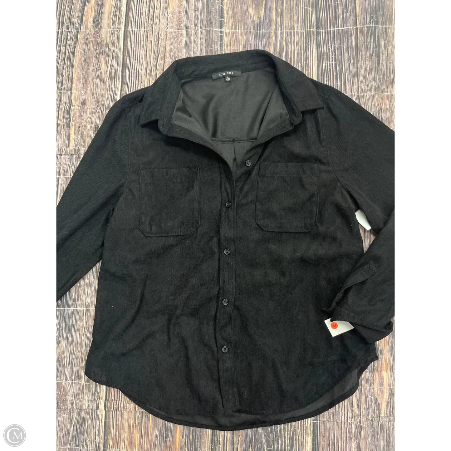 Top Long Sleeve By Love Tree In Black, Size: L