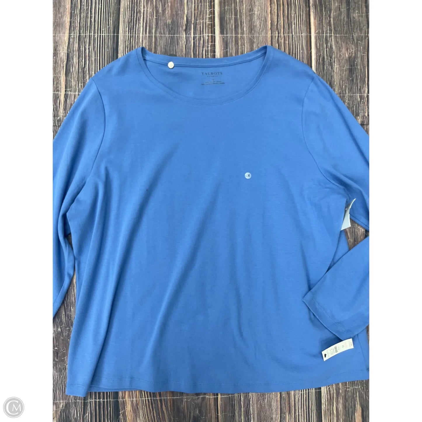 Top Long Sleeve Basic By Talbots In Blue, Size: 3x