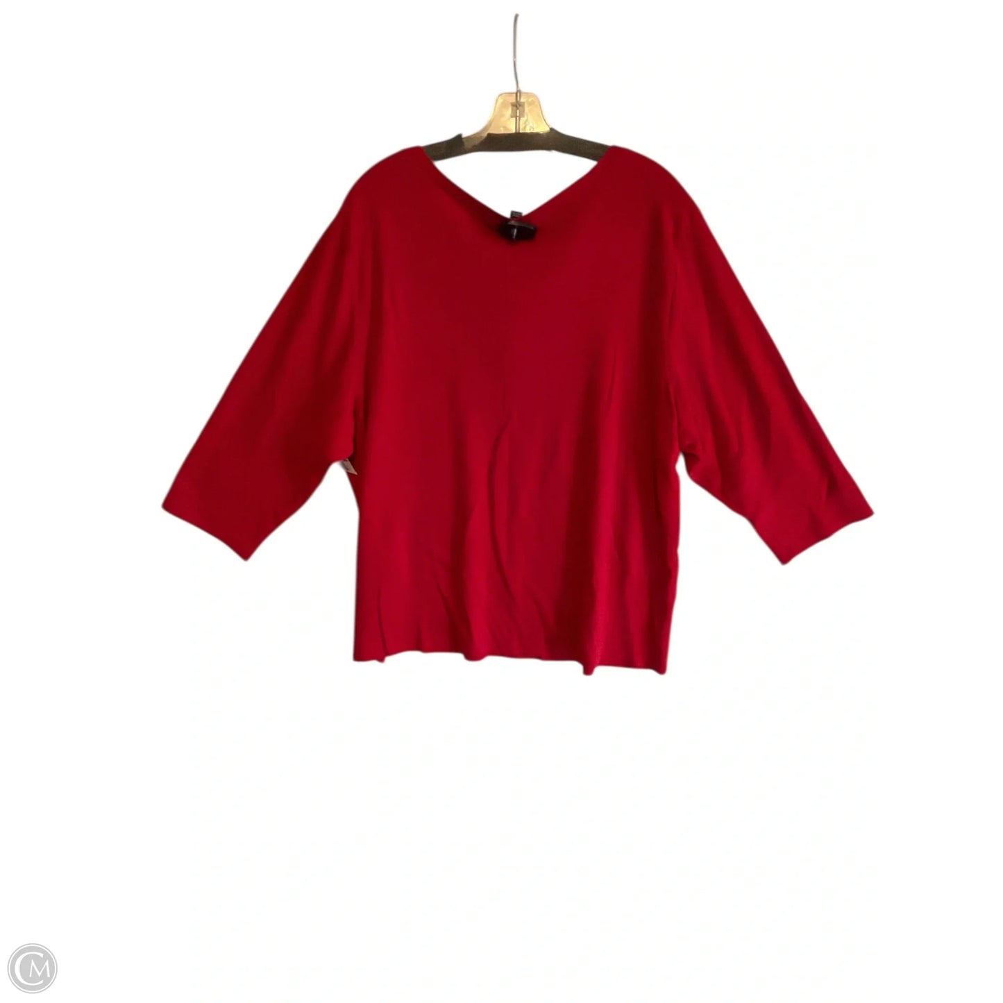 Top Long Sleeve Basic By Karen Scott In Red, Size: 3x