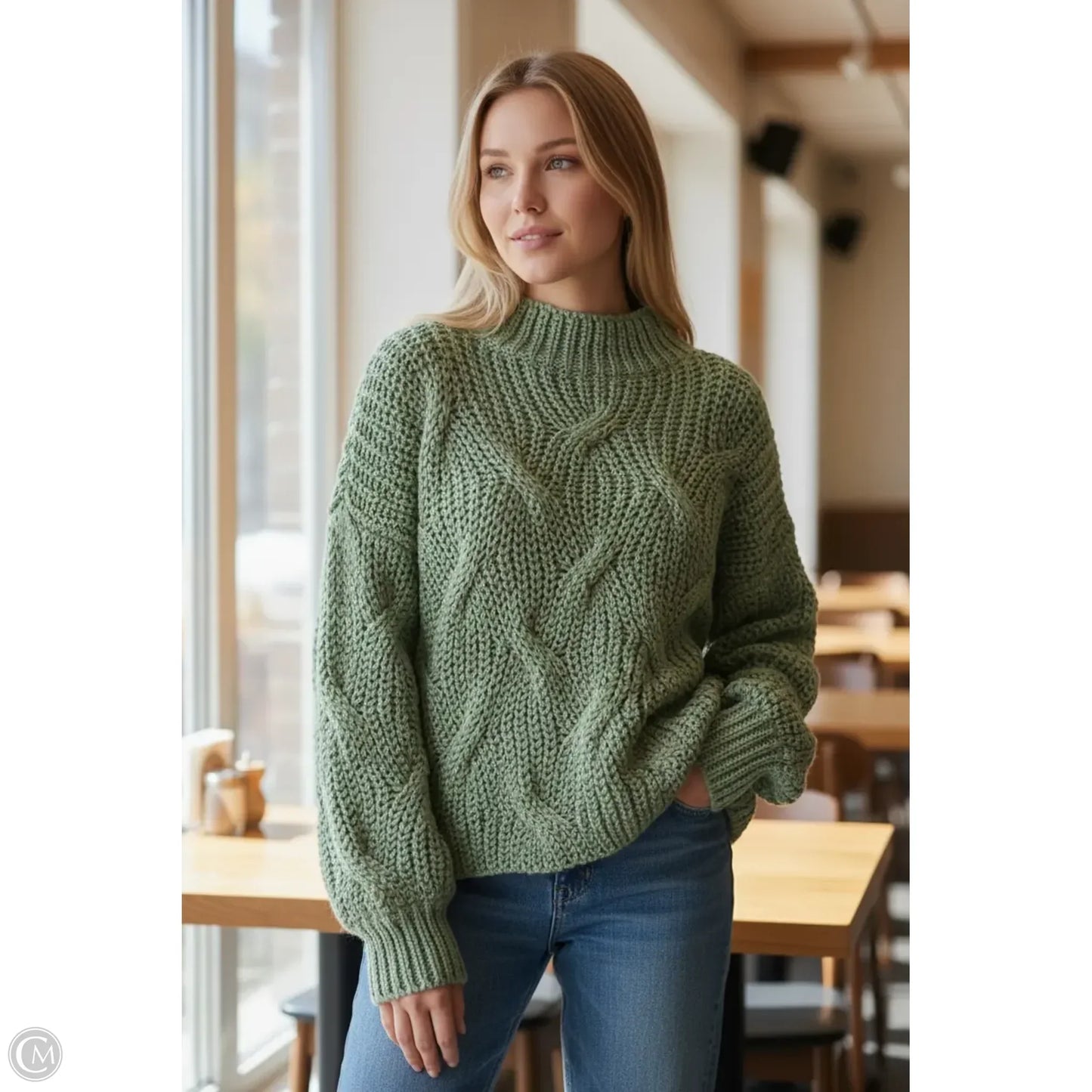 Sweater By Cmb In Green, Size: S