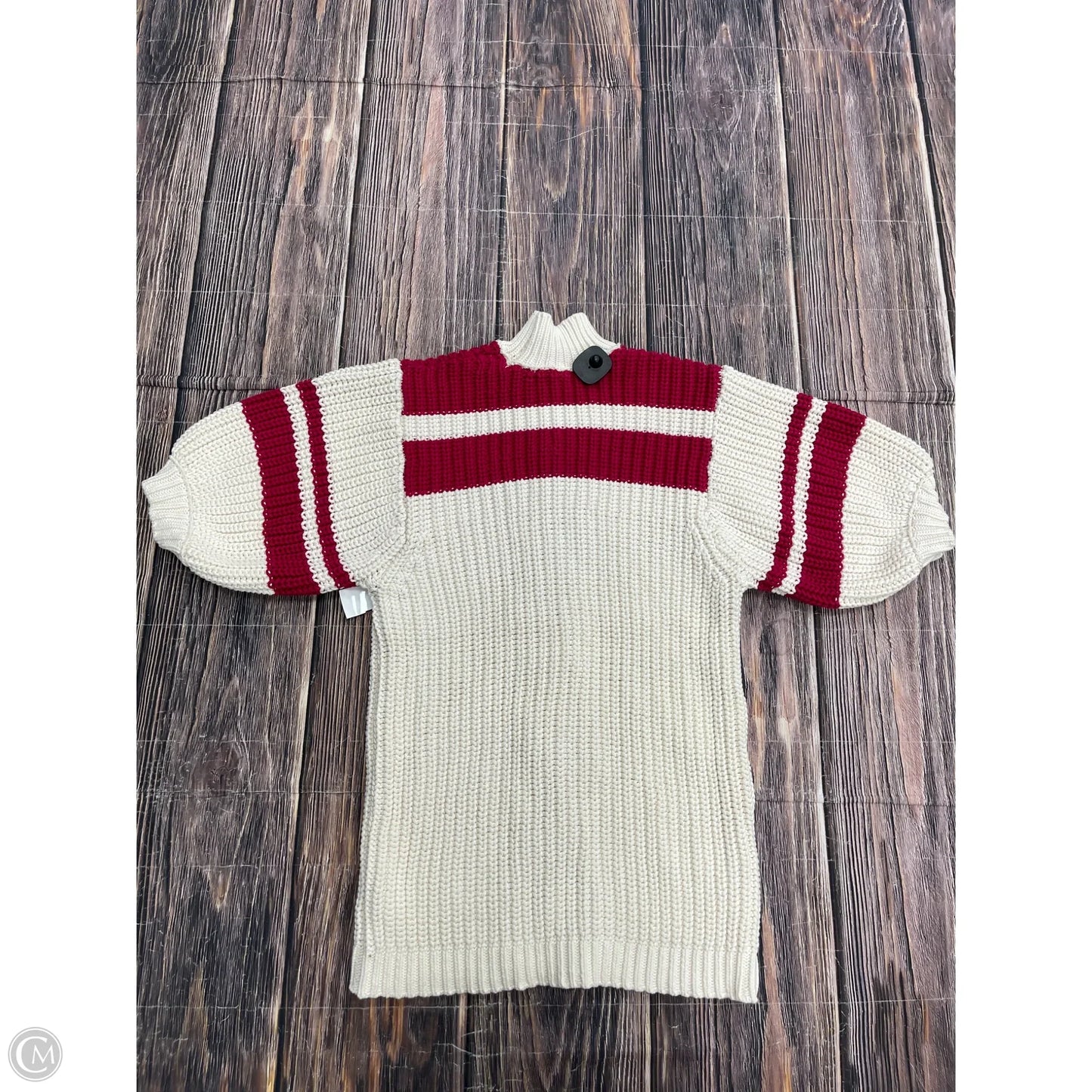 Dress Sweater By Free People In Cream & Pink, Size: M