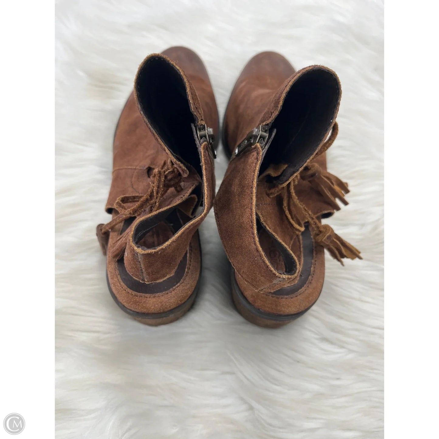 Boots Ankle Heels By Born In Brown, Size: 11