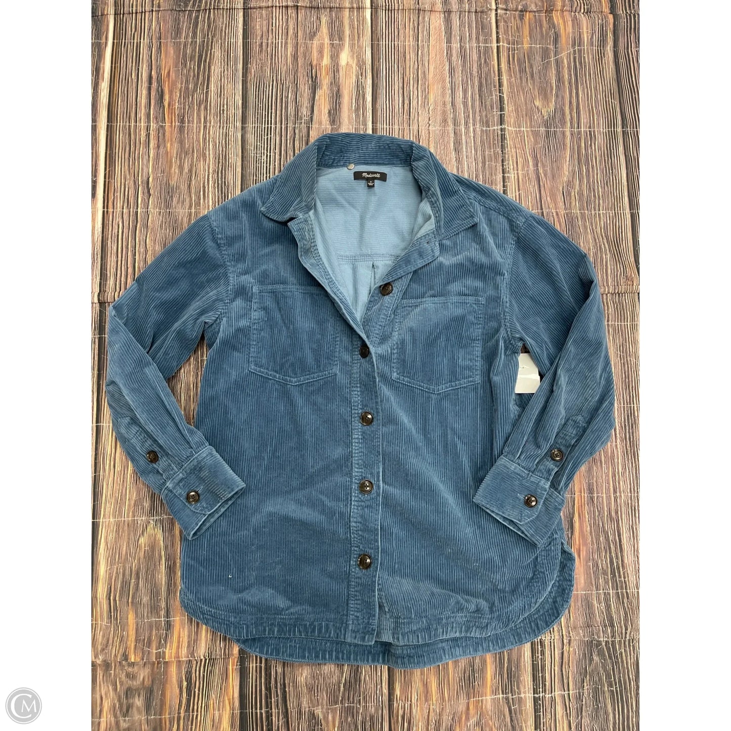 Top Long Sleeve By Madewell In Blue, Size: S