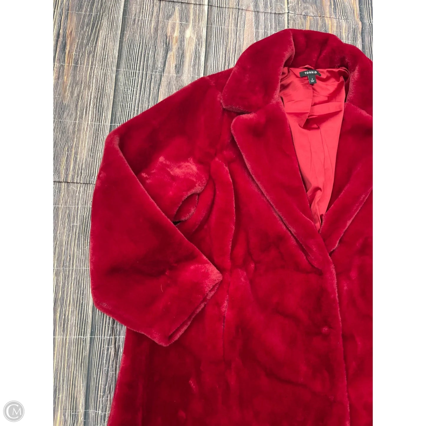 Coat Faux Fur & Sherpa By Torrid In Red, Size: 4x