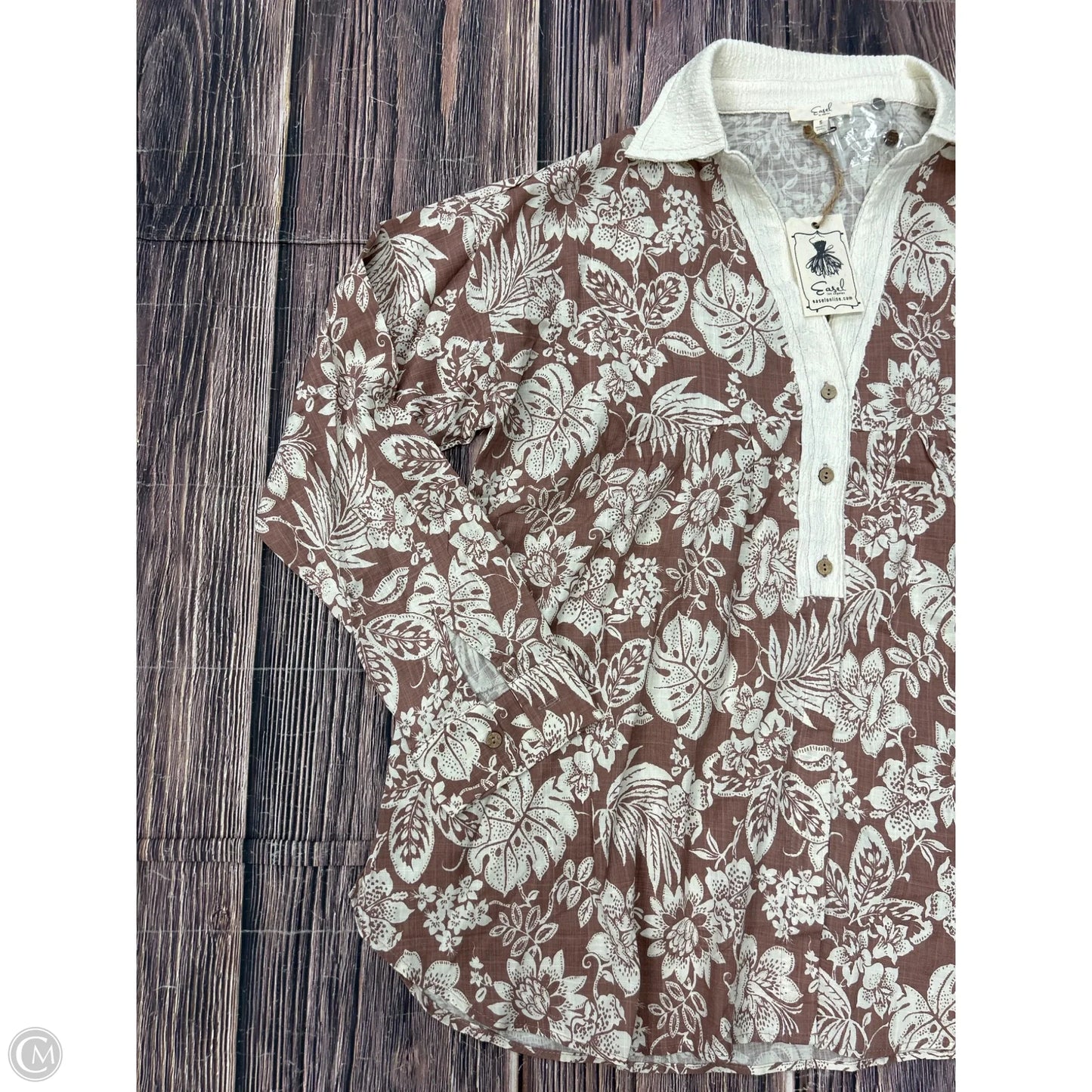 Top Long Sleeve By Easel In Pink, Size: S