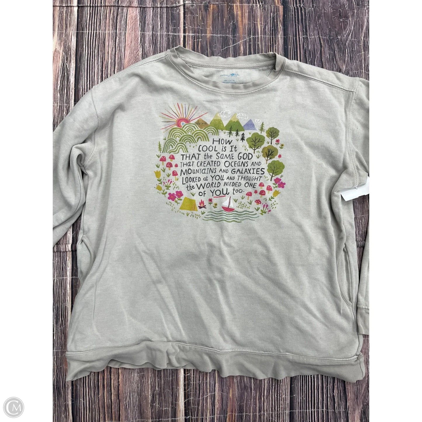 Top Long Sleeve By Natural Life In Grey, Size: S