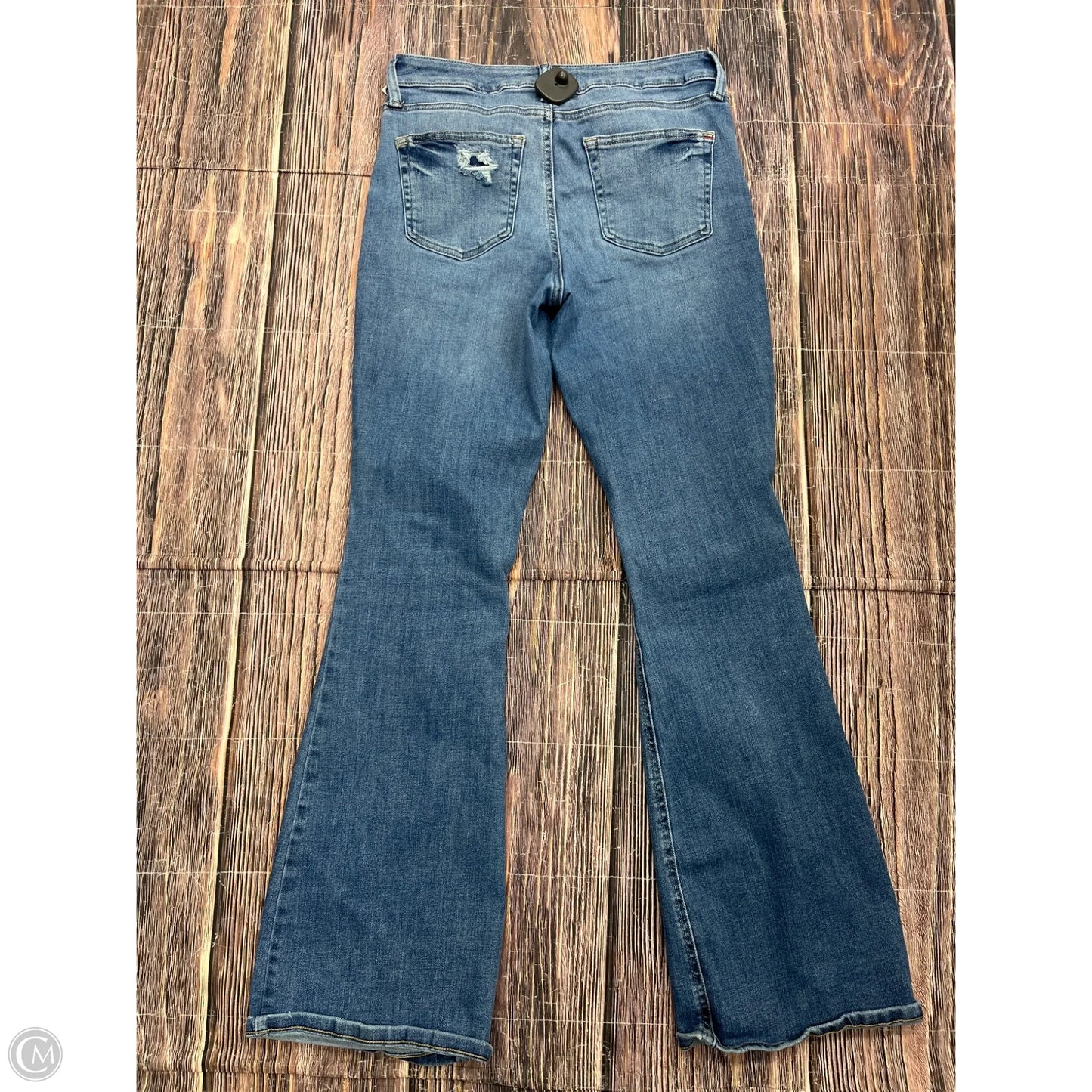 Jeans Flared By Edgely In Blue Denim, Size: 10