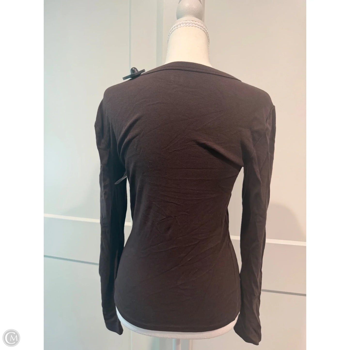 Top Long Sleeve Basic By Gap In Brown, Size: S