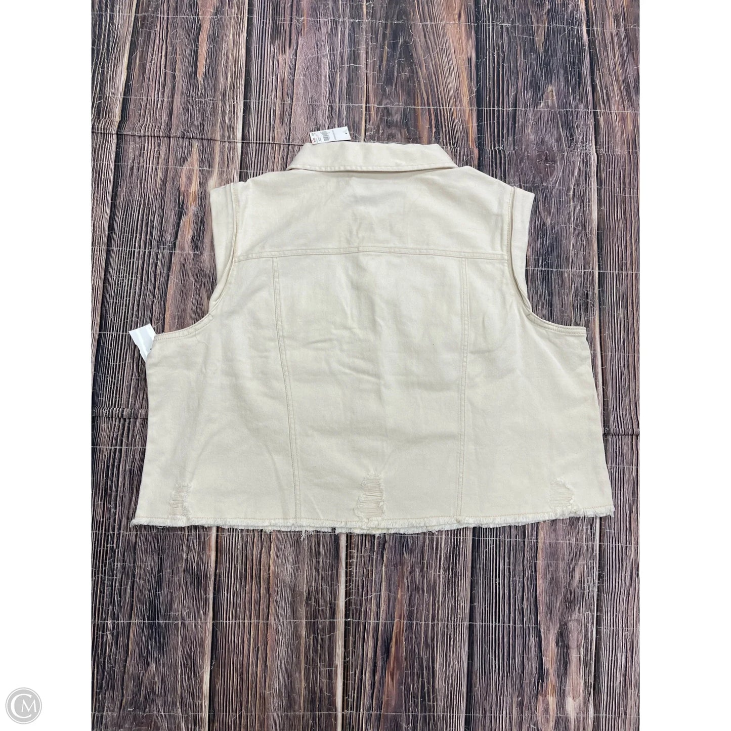 Vest Other By Cubism In White Denim, Size: 3x