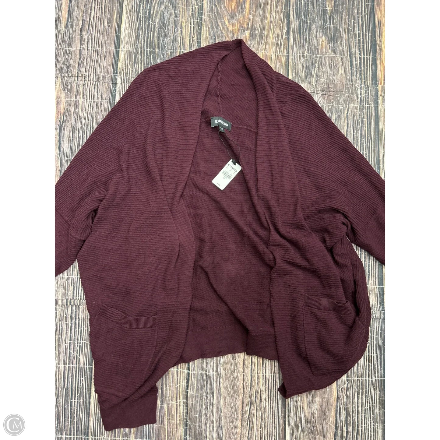 Cardigan By Express In Purple, Size: L