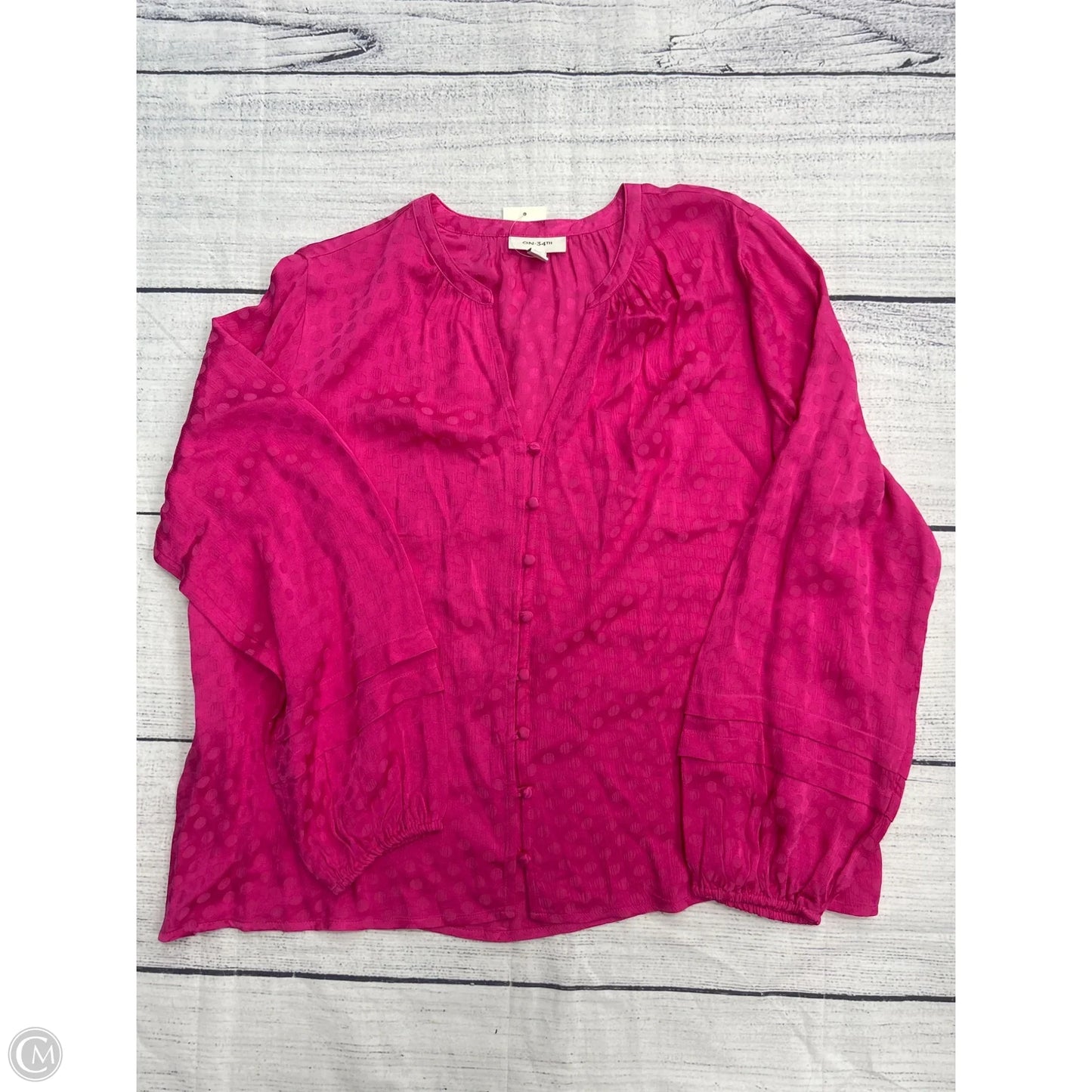 Top Long Sleeve By On 34th In Pink, Size: L