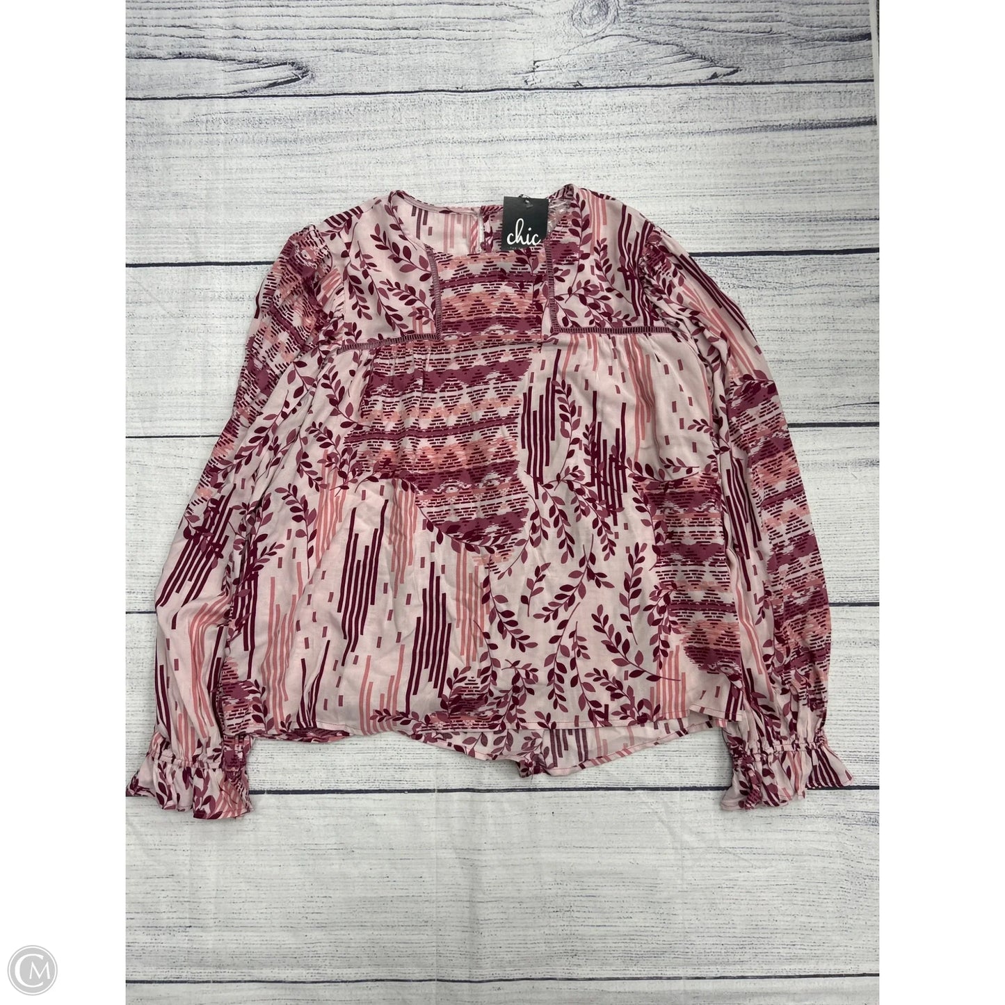 Top Long Sleeve By Fate In Red, Size: L