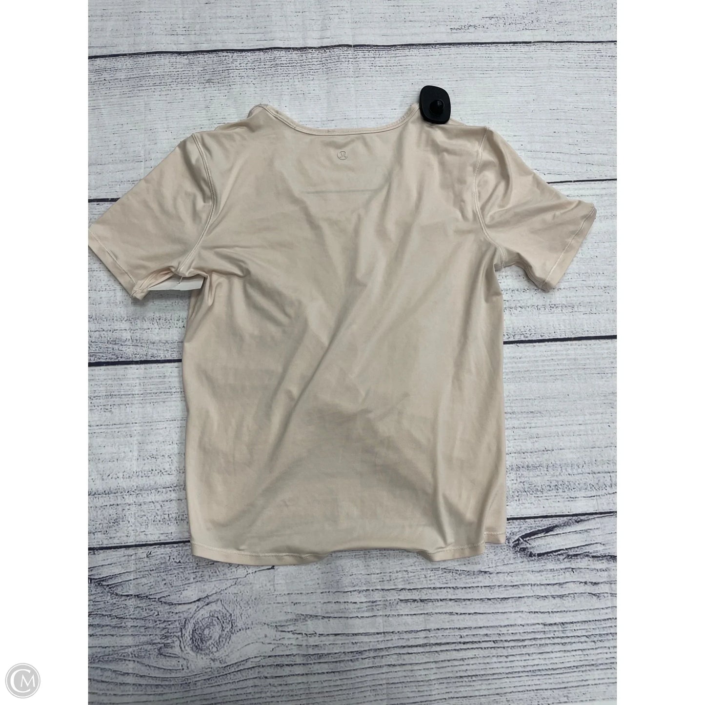 Athletic Top Short Sleeve By Lululemon In Cream, Size: S
