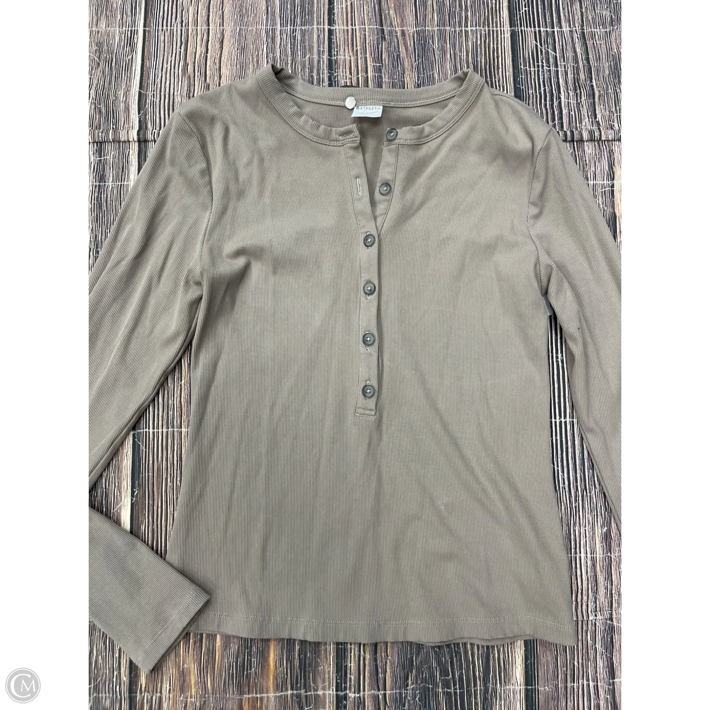 Top Long Sleeve By Athleta In Brown, Size: M