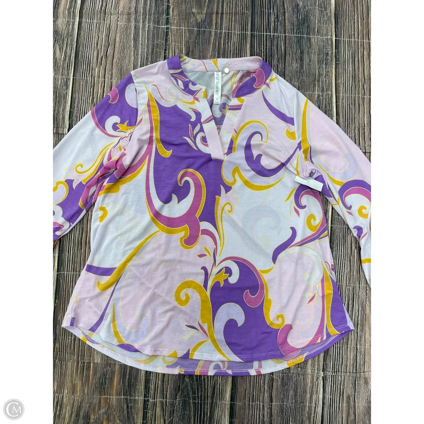 Top 3/4 Sleeve By Dear Scarlett In Purple, Size: M