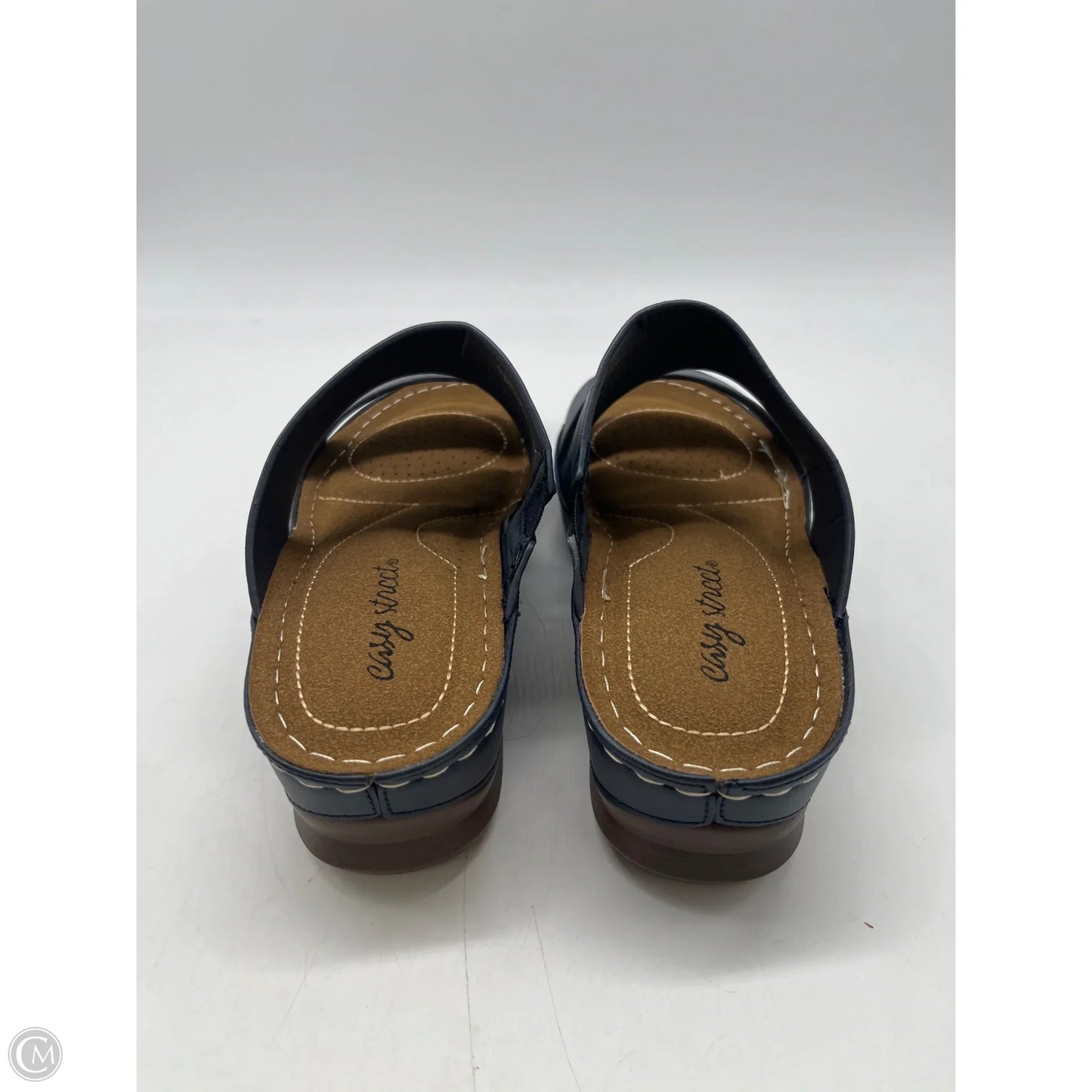 Sandals Heels Wedge By Easy Street In Blue, Size: 7