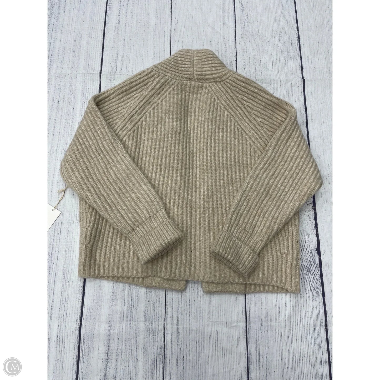 Sweater Cardigan By Fifteen Twenty In Tan, Size: M