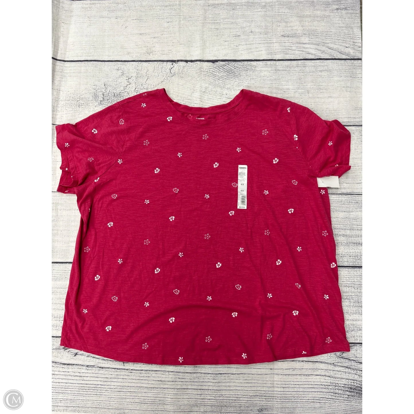 Top Short Sleeve Basic By Sonoma In Pink, Size: 4x