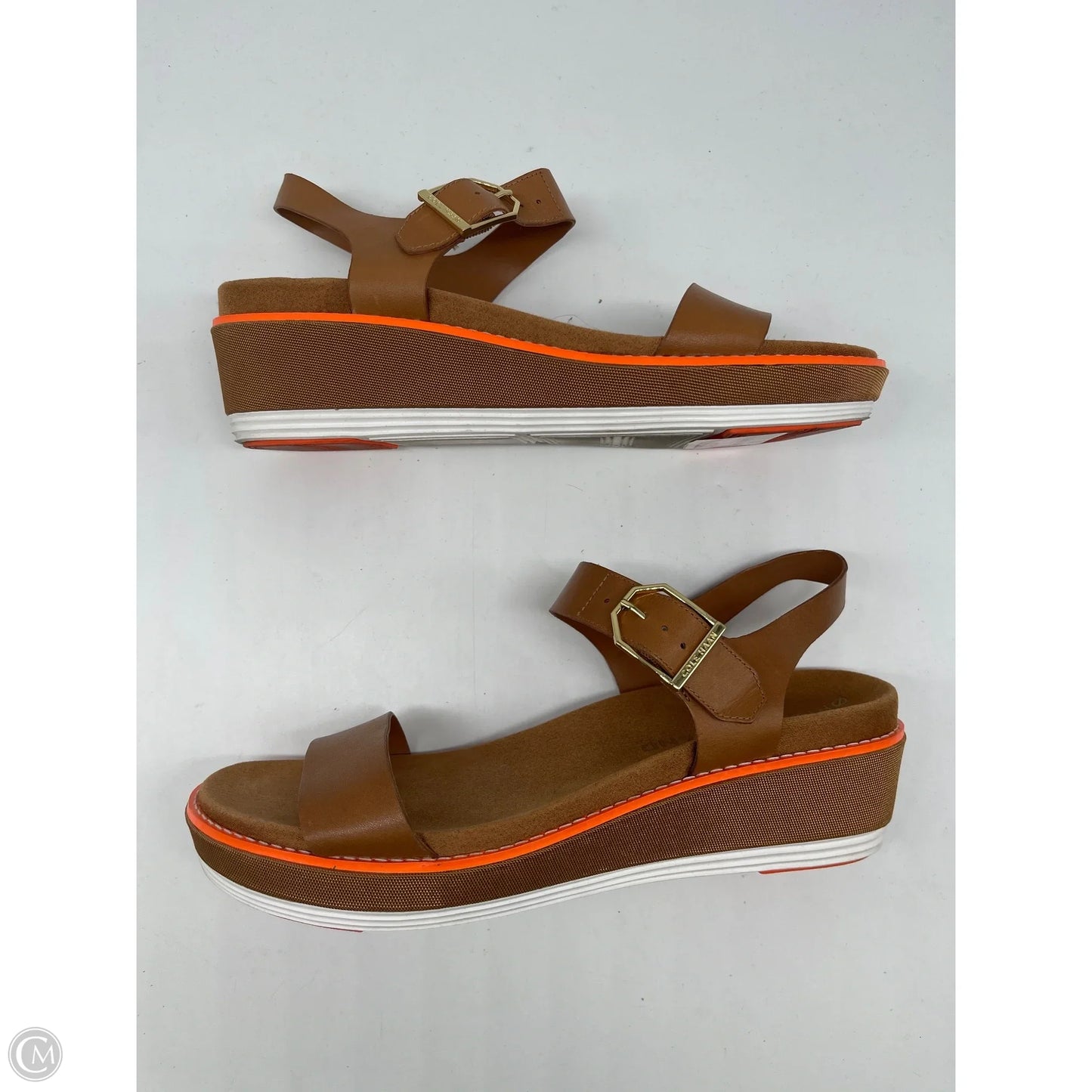 Sandals Heels Platform By Cole-haan In Tan, Size: 9