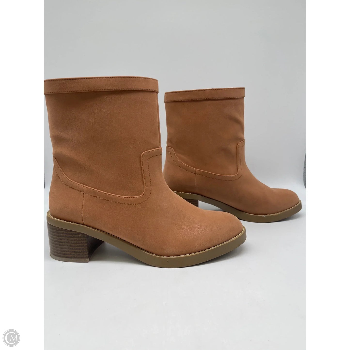 Boots Ankle Heels By Loft In Tan, Size: 9