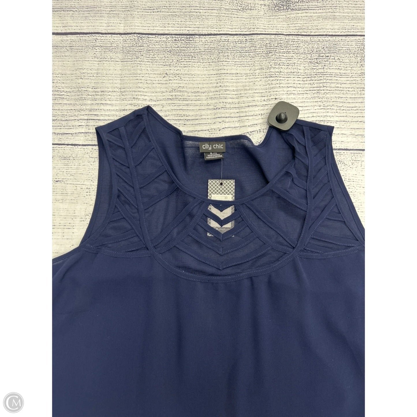 Top Sleeveless By City Chic In Navy, Size: Xl
