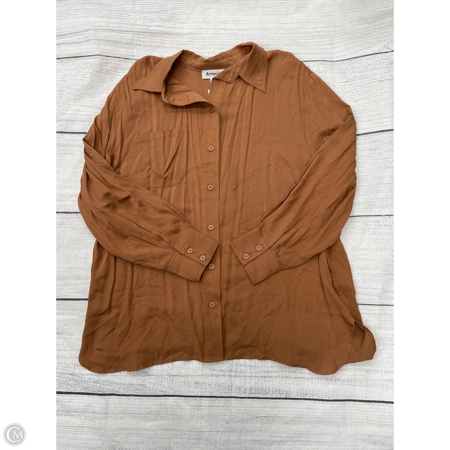 Top Long Sleeve By &merci In Brown, Size: M