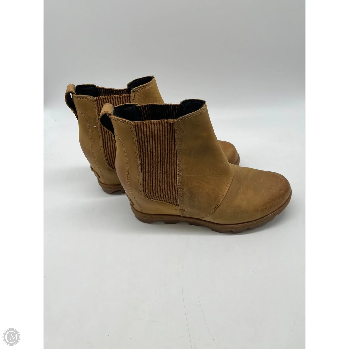 Boots Ankle Heels By Sorel In Tan, Size: 6.5