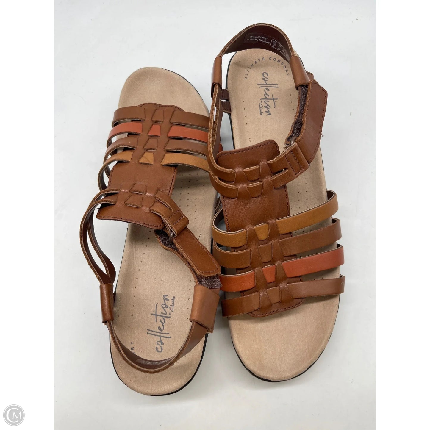 Sandals Heels Wedge By Clarks In Brown, Size: 11