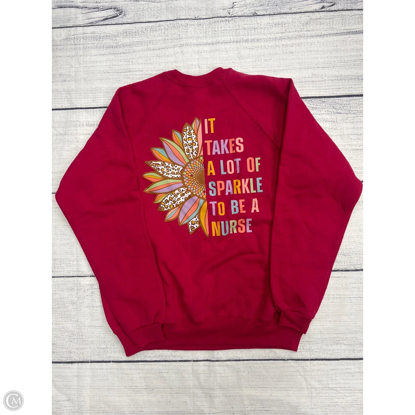 Sweatshirt Crewneck By Hanes In Pink, Size: M