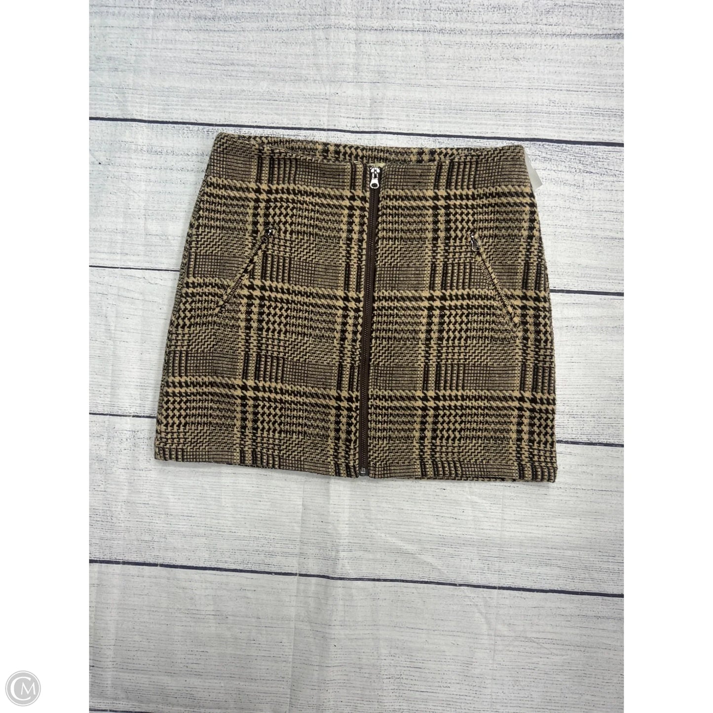Skirt Mini & Short By Kori America In Plaid Pattern, Size: L