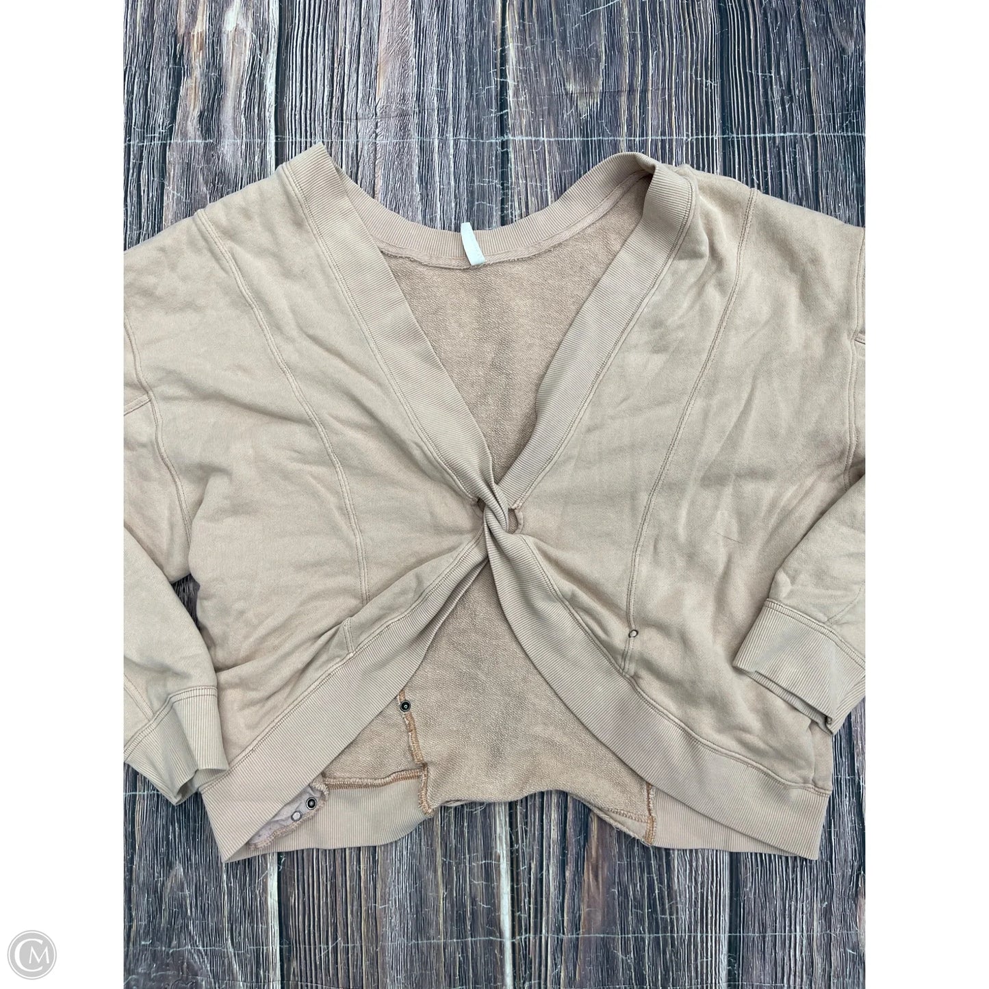 Athletic Sweatshirt Crewneck By Free People In Tan, Size: L