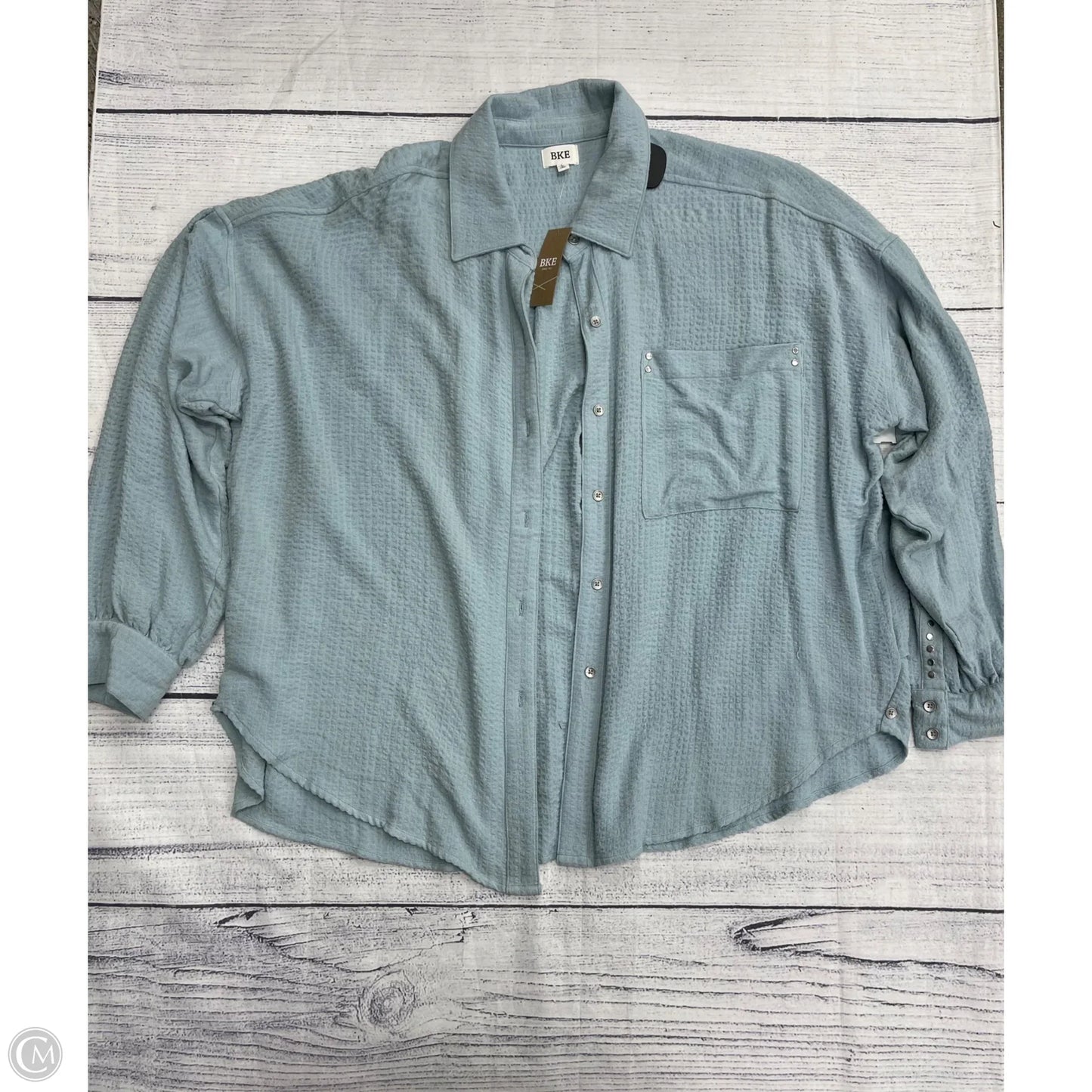 Top Long Sleeve By Bke In Blue, Size: L