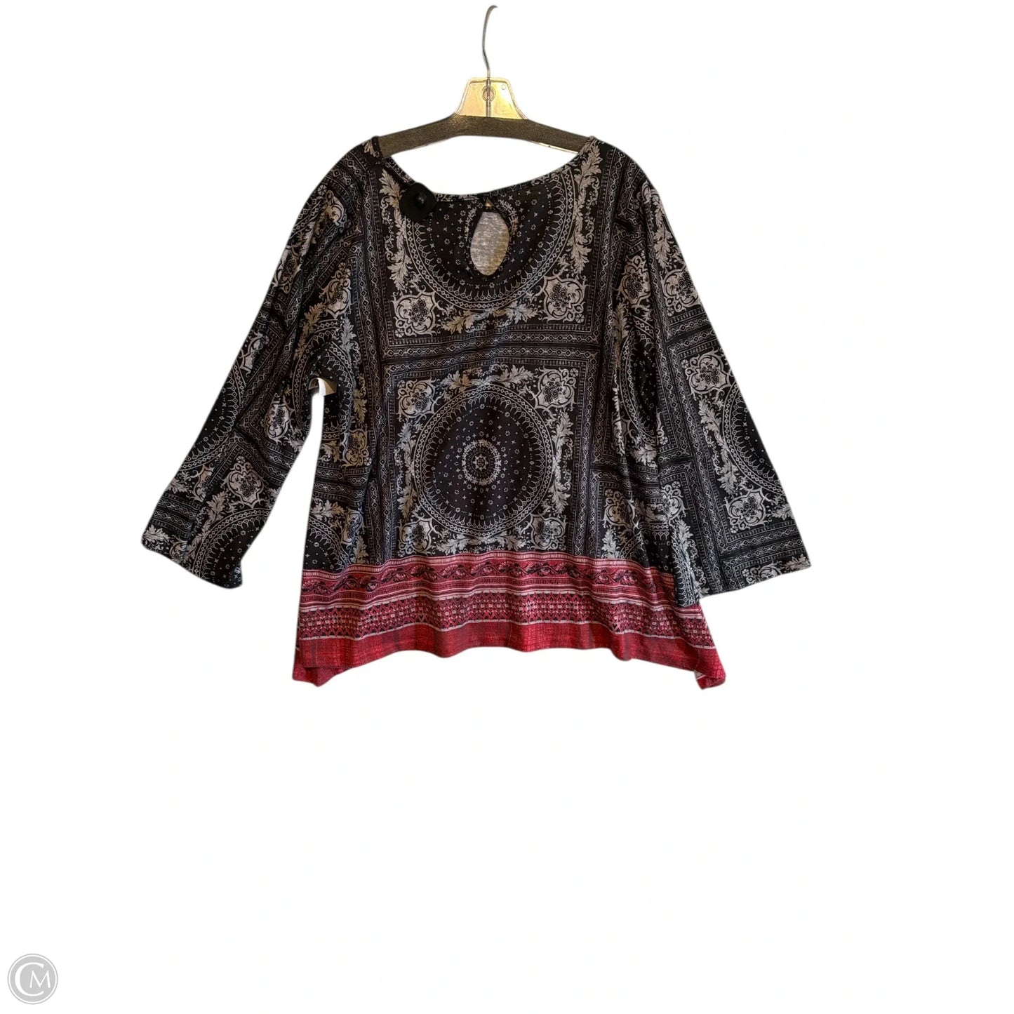 Top Long Sleeve By Suzanne Betro In Grey, Size: 3x