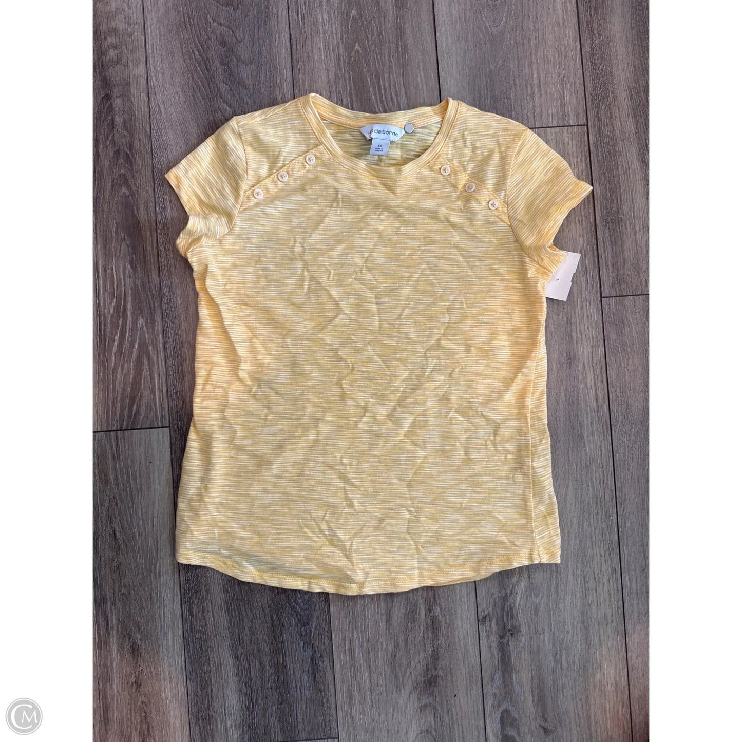 Top Short Sleeve By Liz Claiborne In Yellow, Size: M