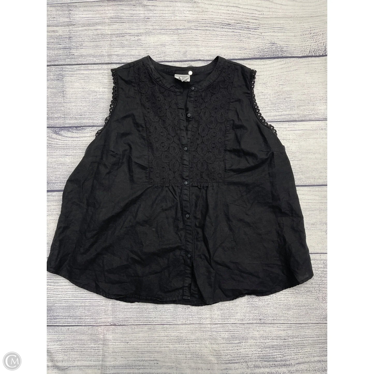 Top Sleeveless By Liz Claiborne In Black, Size: 2x