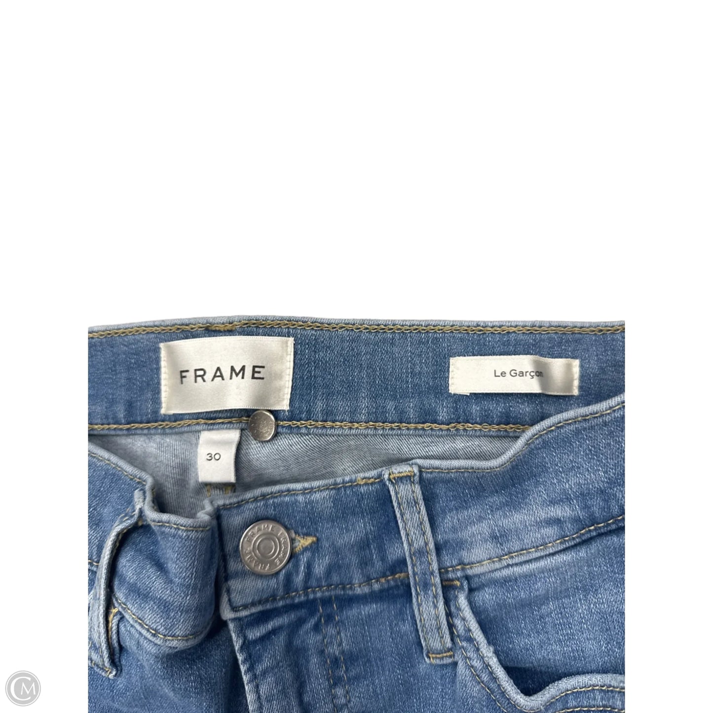 Jeans Skinny By Frame In Blue Denim, Size: 10