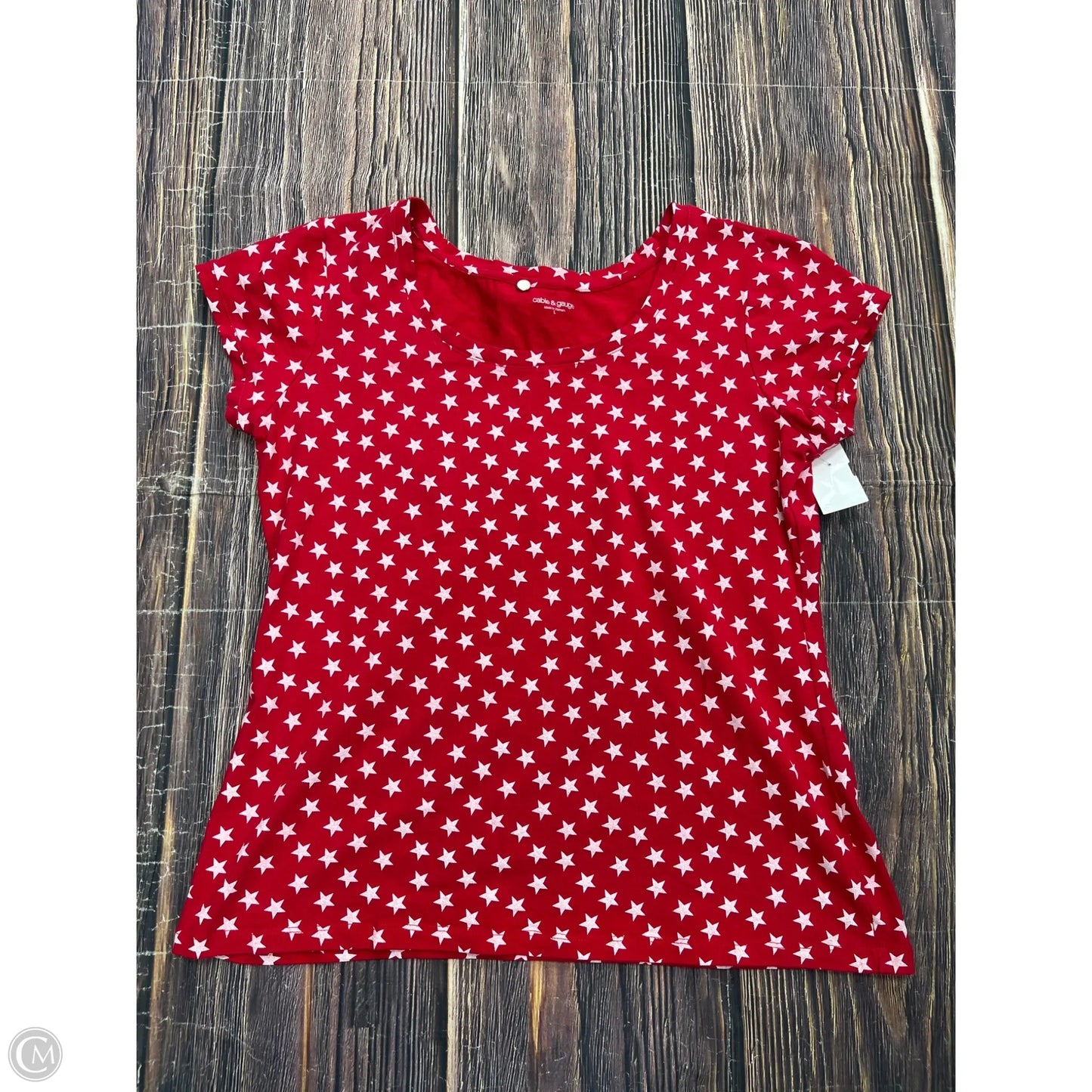 Top Short Sleeve Basic By Cable And Gauge In Red, Size: L