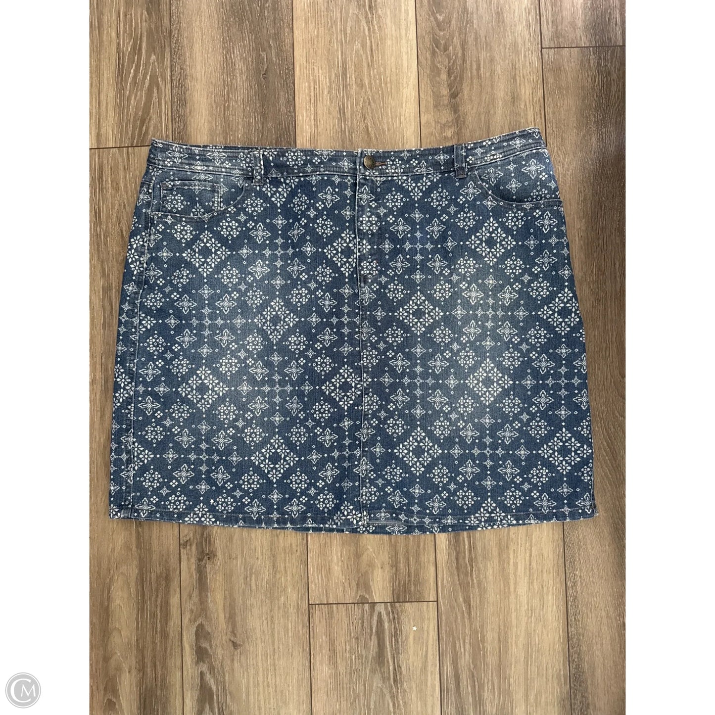 Skirt Mini & Short By Cj Banks In Blue Denim, Size: 2x