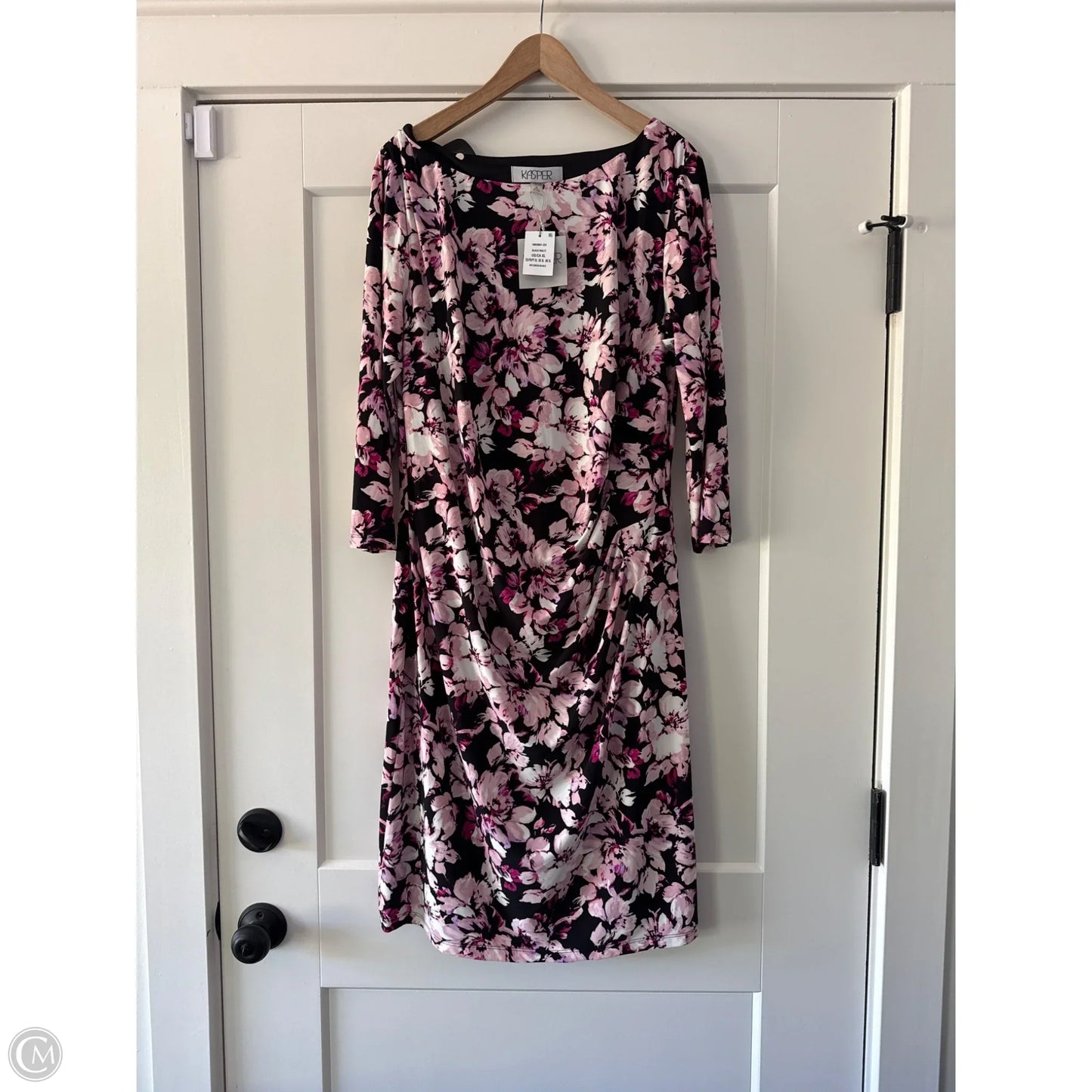 Dress Casual Midi By Kasper In Black, Size: Xl