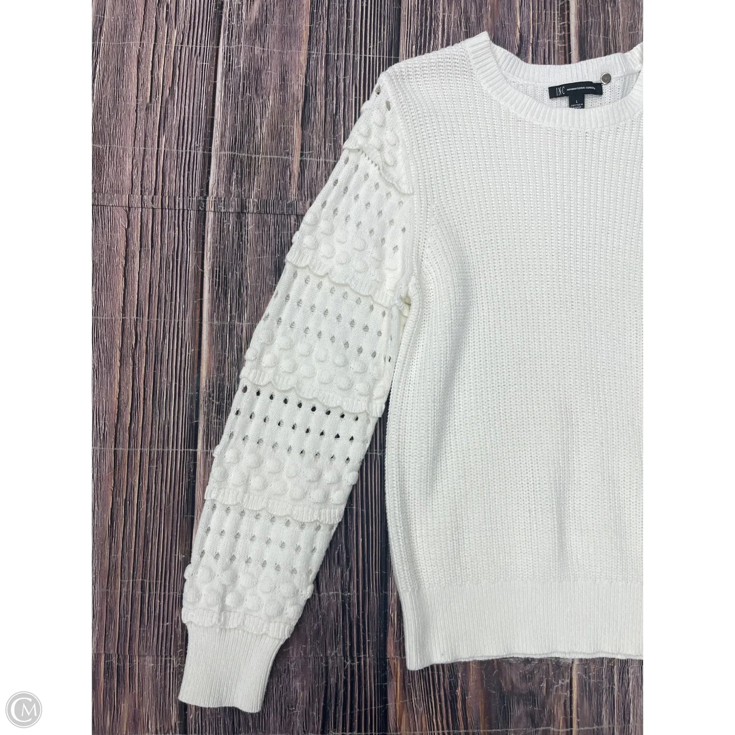 Sweater By Inc In White, Size: L