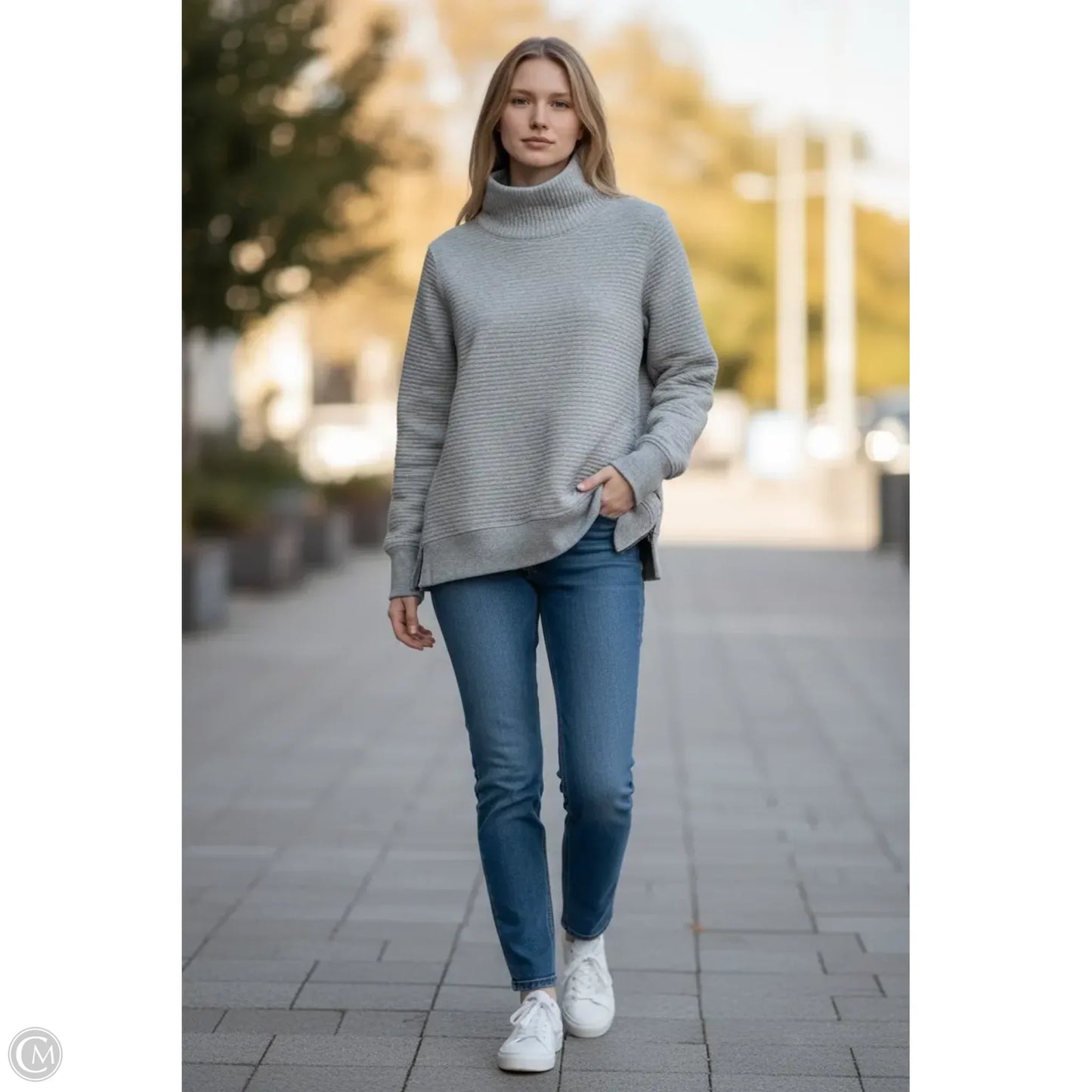 Sweatshirt Collar By All In Motion In Grey, Size: L