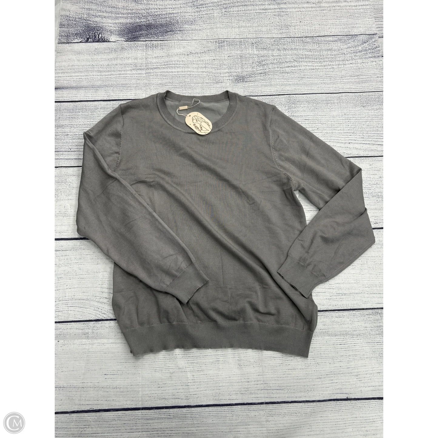 Top Long Sleeve By Clothes Mentor In Grey, Size: Xl