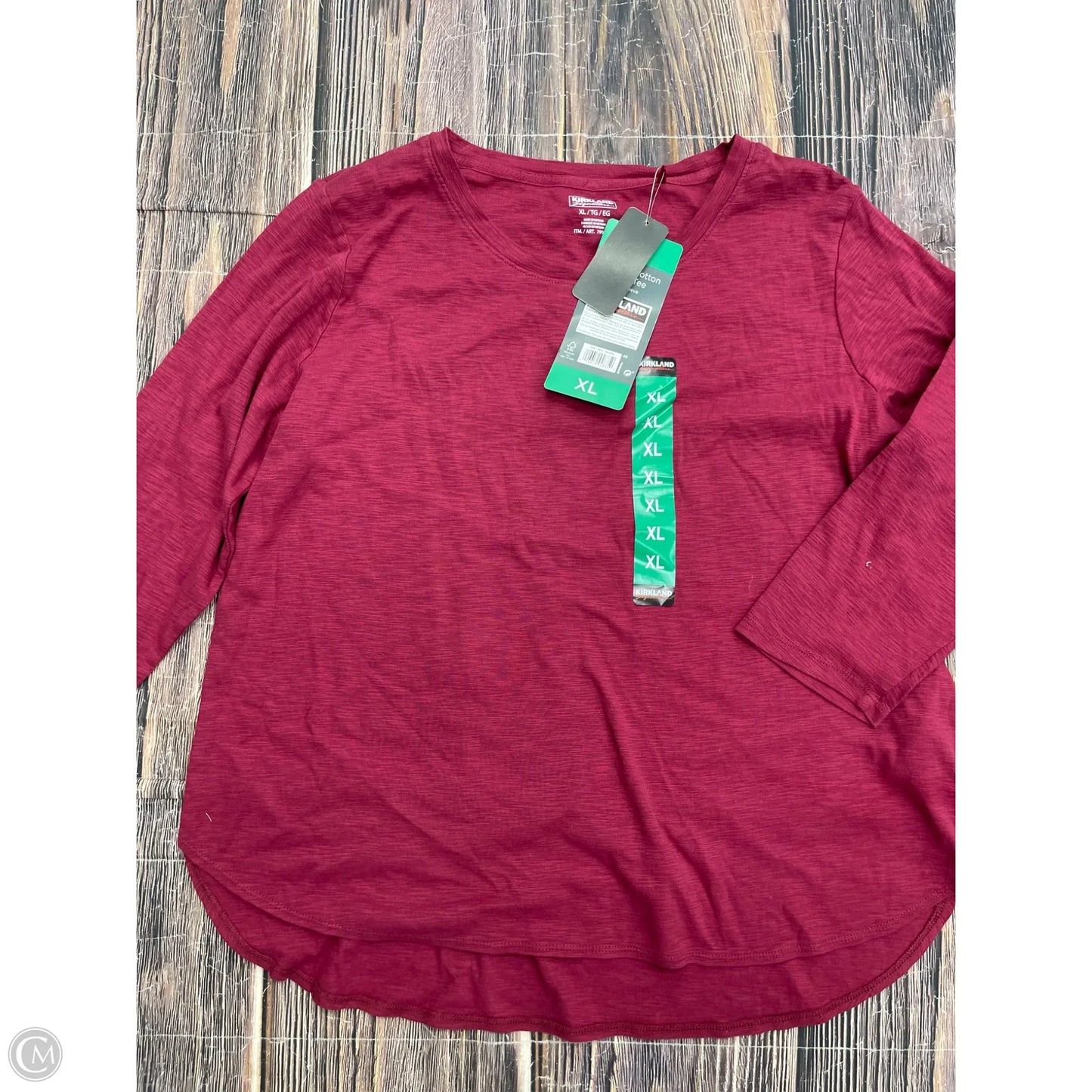 Top 3/4 Sleeve Basic By Kirkland In Pink, Size: Xl